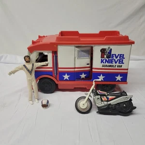 1973 Evel Knievel Scramble furgone, moto e figurina con casco VEDI LEGGI - Foto 1 di 24