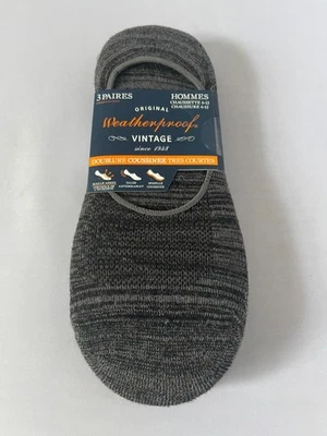 Nuevo Para hombres Impermeable Acolchado No Show Forros 3 Pares Calcetines Zapatos Talla 6-12 Foto 1 de 4