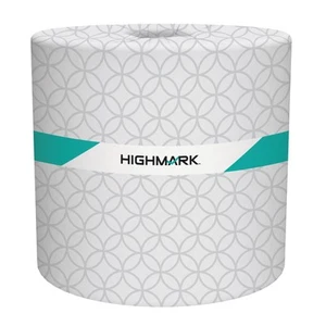 Pañuelo de baño Highmark de 2 capas, 100 % reciclado, blanco, 336 hojas por rollo, 48 rollos - Imagen 1 de 3