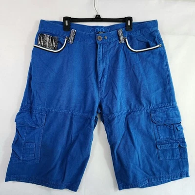 Coogi De Colección Pantalones Cortos Carga Hombres 40 Multi Bolsillo Hip Hop Tribal Bordado Ropa de Calle Foto 1 de 4