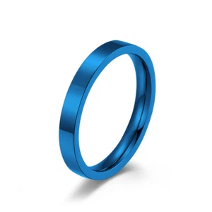 Anillo de fiesta de acero de titanio para mujer y hombre bandas azules/plateadas/oro rosa/negro de 3 mm - Imagen 1 de 16