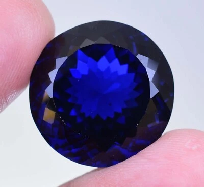 42.10 Ct Natural D'Block Blue Tanzanite Round Certified Big-Size Loose Gemstone - Image 1 of 4