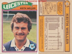 158 KEITH WELLER # ENGLAND LEICESTER CITY.FC CARD PREMIER LEAGUE TOPPS 1978