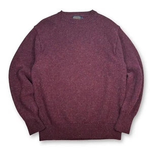 Pendleton Shetland maglione lana girocollo pullover maglia bordeaux uomo XL - Foto 1 di 8
