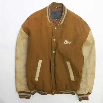 Chaqueta Universitaria Guess De Colección Cuero Lana Talla Mediana Foto 1 de 4