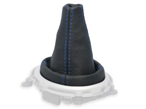 PARA HONDA JAZZ II 2009-2014 FUNDA PALANCA DE CAMBIOS CUERO COSTURAS AZUL MARINO - Imagen 1 de 4