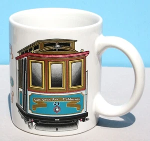SAN FRANCISCO Van Ness Ave California Trolley Cable Car 12 oz. Coffee Mug - NEW - Picture 1 of 6