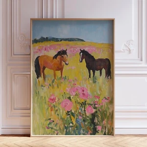 Pink Watercolor Western Little Girls Room Cowgirl Horse Wall Art Print Poster - Picture 1 of 5