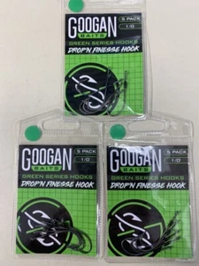 (Lot of 3) Googan Baits Green Series Drop'n Finesse Hook Size 1/0 (5) Pack - Picture 1 of 3