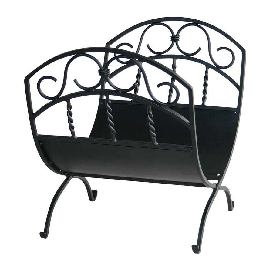 Uniflame Black Wrought Iron Log Rack w/ Scrolls - W-1035 - Image 1 of 1