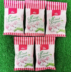(30€/kg) 5 Tüten Viba Mint Kissen 90g Pfefferminz Bonbon Ostprodukt Versand 0€!! - Bild 1 von 1