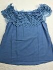 ROSETTE Blue Polyester Women's Top with Lace - M (pre-owned) 
