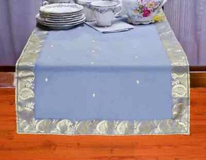 Gray - Hand Crafted Table Runner (India) - Picture 1 of 1