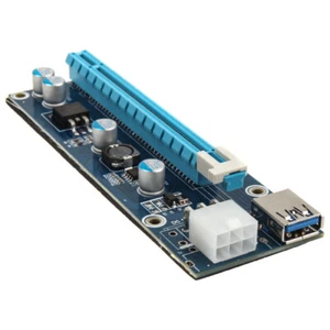 PCI-E 1X A 16X Riser Adapter Card Mining Rendering-Kit Pro 6Pin USB 3.0 80Cm - Zdjęcie 1 z 3
