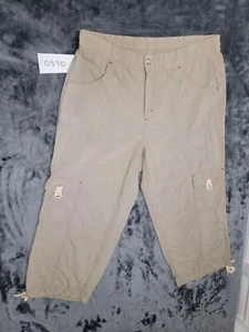 Oleg Cassini Sport Womens Capri Pants Size Med Beige Tan High Rise Hike Camp - Picture 1 of 6