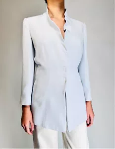 Blazer donna Armani Collezioni NUOVO blazer taglia 4 blu chiaro RN54784 - Foto 1 di 11