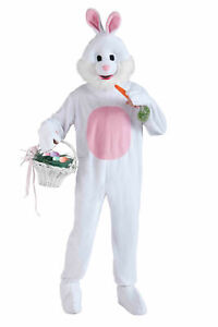 Rabbit Easter Bunny Mascot Costume Animal White Plush Fun Fur Adult Standard New