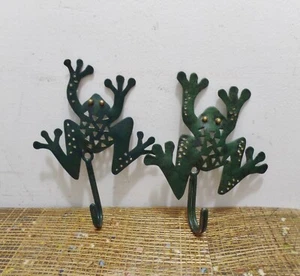 Leep Frog Metal Wall Hooks Set Of Two - Picture 1 of 6