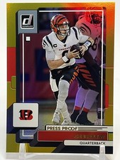 Joe Burrow Gold Holo Premium Press Proof 2022 Donruss #199 Cincinnati Bengals