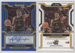 2022-23 Panini Prizm Draft Picks College Penmanship Blue /149 Tyson Etienne Auto