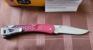 Buck 110 Slim BOS S35vn Super Steel Blade Custom Red Gradient Made In U.S.A. - Picture 1 of 5