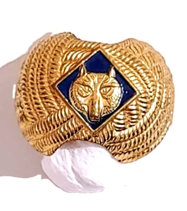 Boy Scouts of America BSOA Wolf Cub Pañuelo Bufanda Metal Slide Broche Soporte - Imagen 1 de 6