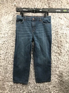 Lands' End Classic Straight Jeans Boys Size 20 Husky Blue Adjustable Waist - Picture 1 of 15