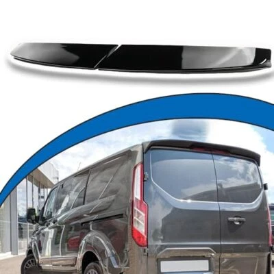 FOR FORD TRANSIT CUSTOM 2012-2020 GLOSS BLACK REAR TWIN BARN DOOR ROOF SPOILER - Изображение 1 из 4
