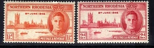 Northern Rhodesia 1946 KGV1 Set Victory SG 246 / 7 MM ( J781 ) - Picture 1 of 1