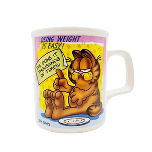 Taza de café de cerámica vintage Enesco Garfield ""Perder peso es fácil - Imagen 1 de 5