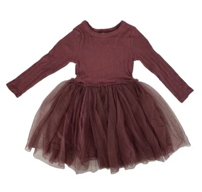 Cotton:On Kids Nova Long Sleeve Dress Up Dress Tutu Vintage Berry Size 6 NEW - Image 1 of 4