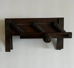 Vintage Cast Iron & Wood Hook Rope Maker Primitive Farm Barn Tool - Picture 1 of 10