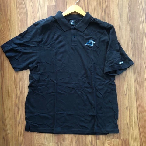carolina Panthers black polo shirt size xl New Reebok Cover