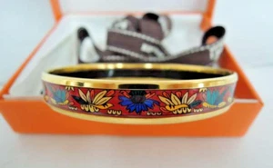 HERMES Email Armreif Armband rot gold bunt mit Box - Bild 1 von 3
