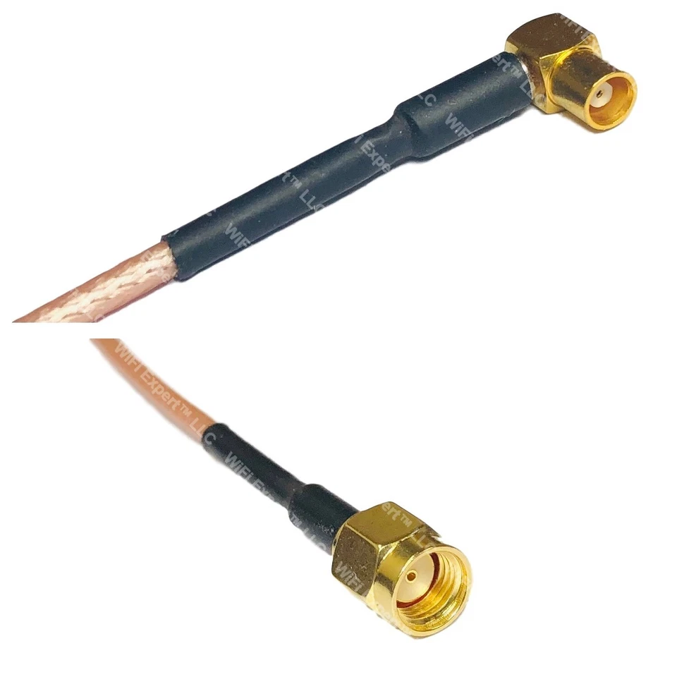 RG316 MCX FEMALE ANGLE to RP-SMA MALE RF Cable Rapid-SHIP LOT - Image 1 of 1
