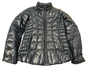 Obermeyer Womens Puffer Jacket Size Small Black/Grey Reversible Full Zip - Picture 1 of 12