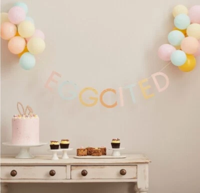 Kit de banderines y globos de Pascua pastel con 30 mini globos Foto 1 de 2
