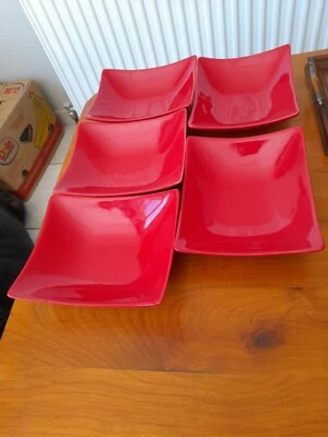 Casa - Lot 5 assiettes à desserts creuses rectangulaire - Photo 1/4