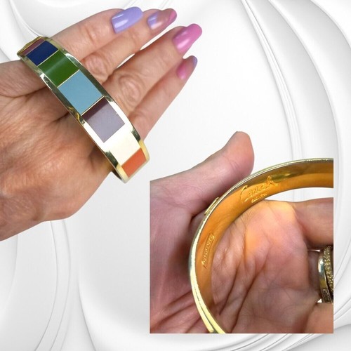 COACH VINTAGE 65° anniversario bracciale bracciale a righe multicolore oro