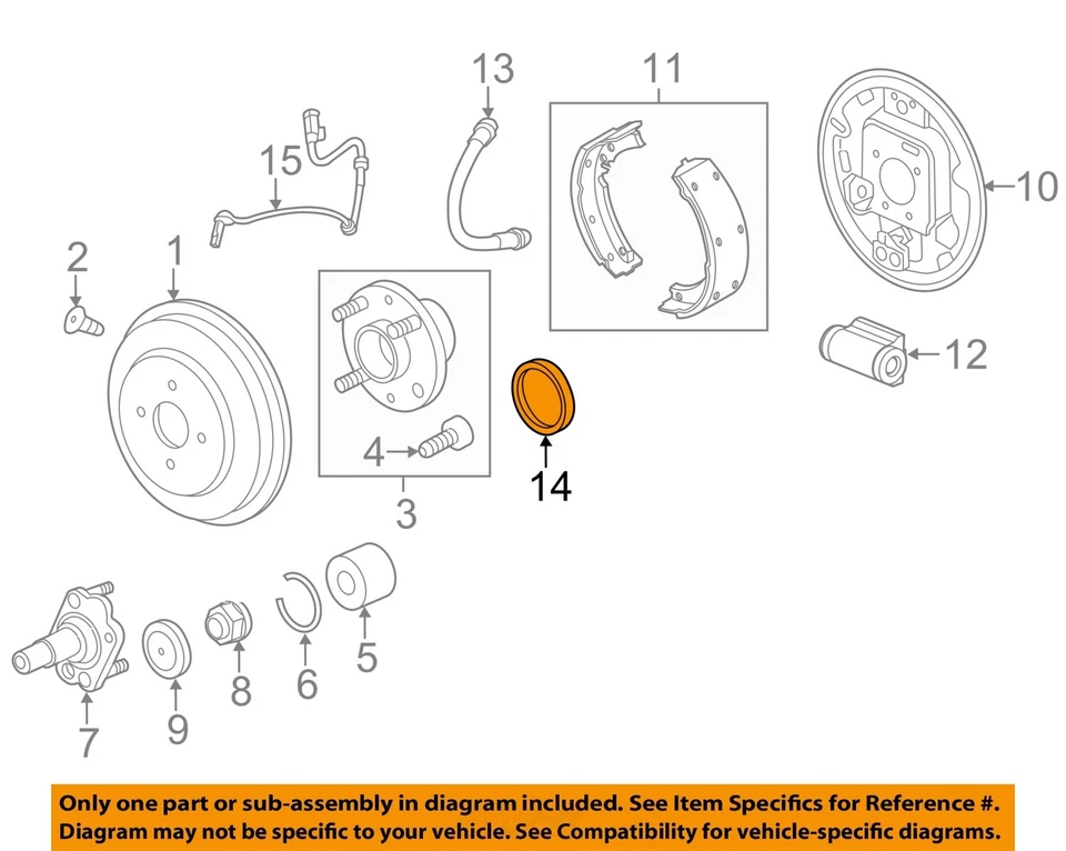 Componentes de freno de suspensión trasera GM OEM 13-15 Spark-Anillo ABS 96318867 Foto 1 de 2