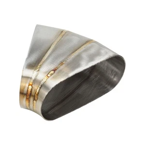 Proflow Pie Cut Welded Oval Tube Horizontal 304 Stainless Steel, 3.5 in. 45 deg - Picture 1 of 3