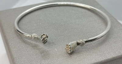 Sterling Silver Double Fist Bangle Pliable Cuff Bracelet  9.25in /29.3 Gr/Solid! - Image 1 of 4