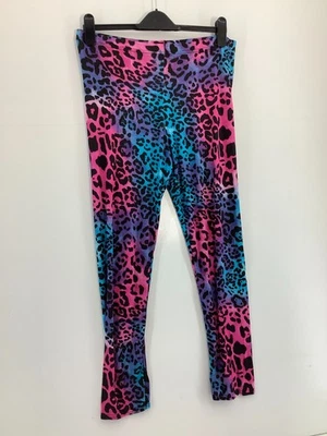 Leggings para mujer con estampado de leopardo de neón talla 24/26 rosa azul púrpura elástico animal Foto 1 de 4