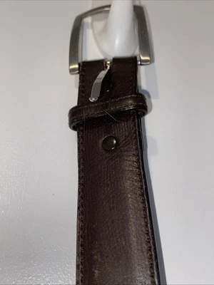 Losco Fabrique A Paris 复古棕色皮革男式 38/95 皮带 — 第 1/4 张图片