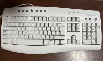 Vintage Microsoft Internet Keyboard RT9443 Retro Beige PS-2 Connection - Image 1 of 4