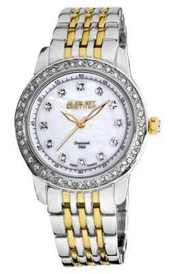 August Steiner AS8045TTG Diamond & Crystal Swiss Two Tone Womens Watch - Image 1 of 4