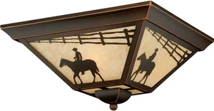 Vaxcel Lighting T0109 Trail 3 Light Flush Mount Outdoor Ceiling - Bronze - Picture 1 of 12