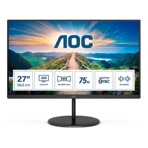 AOC Q27V4EA LED display 68.6 cm (27") 2560 x 1440 pixels 2K Ultra HD Black - Picture 1 of 5