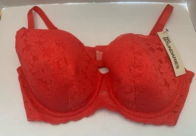Nuevo con etiquetas Sujetador con aros ajustable de encaje floral melón rojo talla 40D sin límites NUEVO Foto 1 de 4
