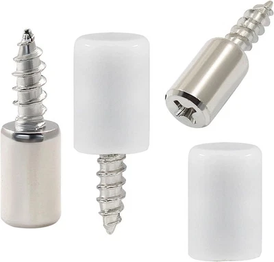 NOBRAND 30 Pcs Shelf Support Pegs, Self-Tapping Screws with White Anti-Slip Sleeve, Shel